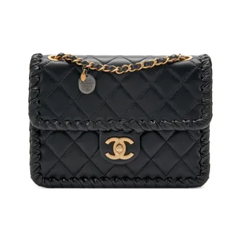 CHANEL Lambskin Tofu Bag, Flap Bag, Shoulder Bag, Crossbody Bag Regular Women's Black
