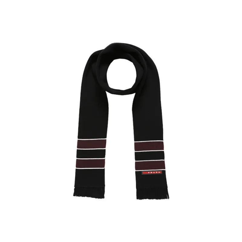 PRADA Knit Scarves Men Black-0