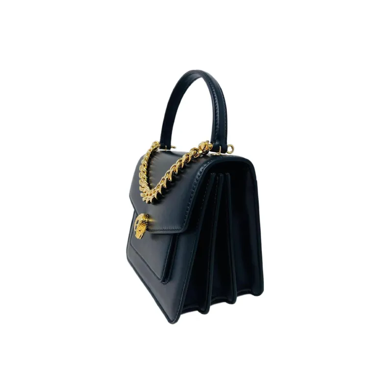 BVLGARI Sheepskin Shoulder Bag, Crossbody Bag, Handbag Regular Women's Black-2