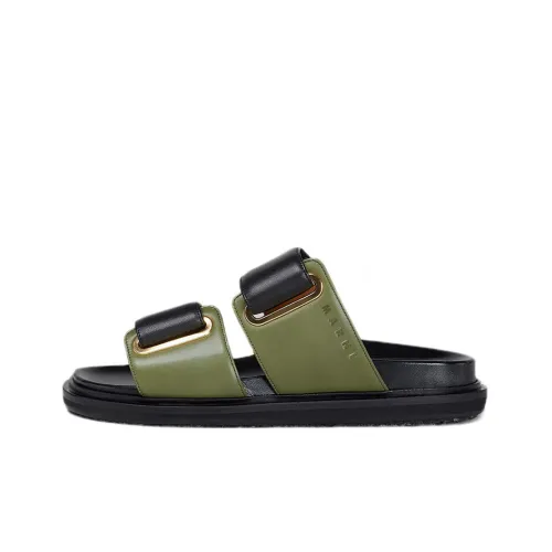 MARNI Fussbett Slide Slippers Women's Green/Black