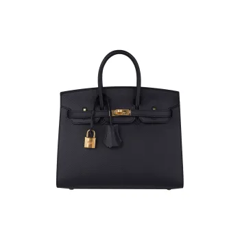 HERMES Epsom Leather Birkin Bag Handbags Women's Black