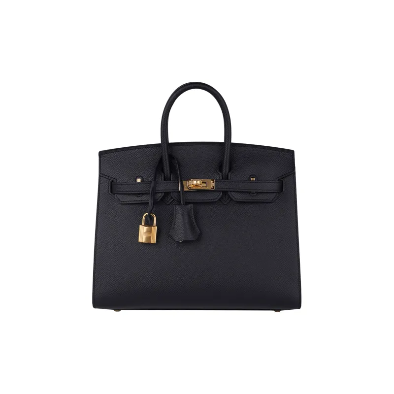 HERMES Epsom Leather Birkin Bag Handbags Women's Black-0