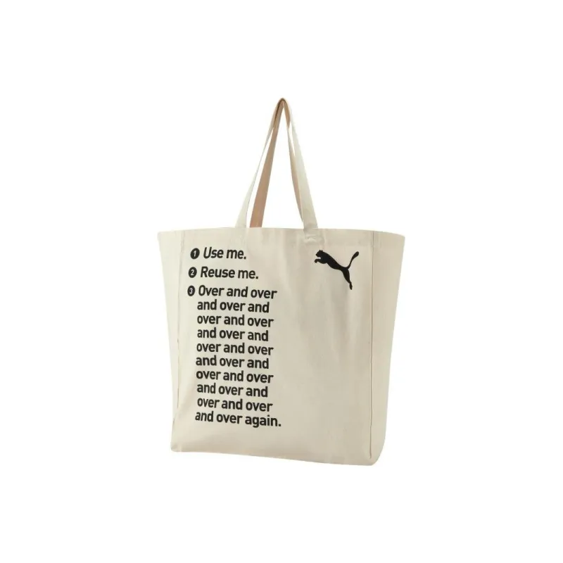 PUMA Canvas Fabric Canvas Bag Shoulder Bag Handbag Regular Unisex White-3