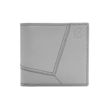 LOEWE Puzzle Smooth Cow Leather Wallet Men's Asphalt Gray