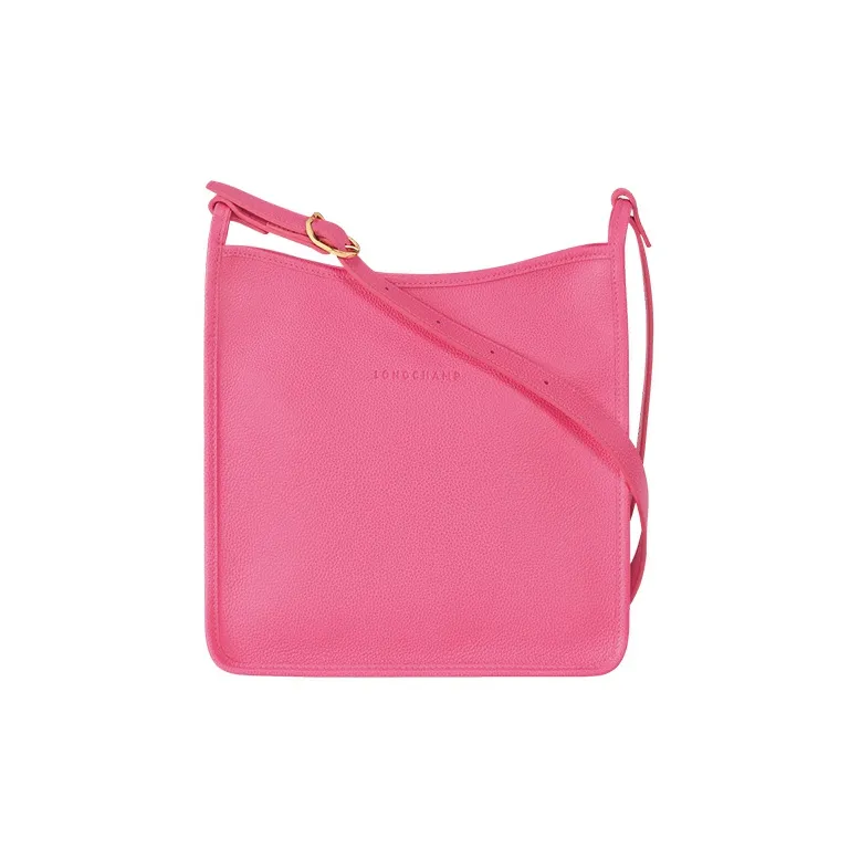 LONGCHAMP Le Foulonné Cow Leather Shoulder Bag Crossbody Bag Large Size Women's Pink-0