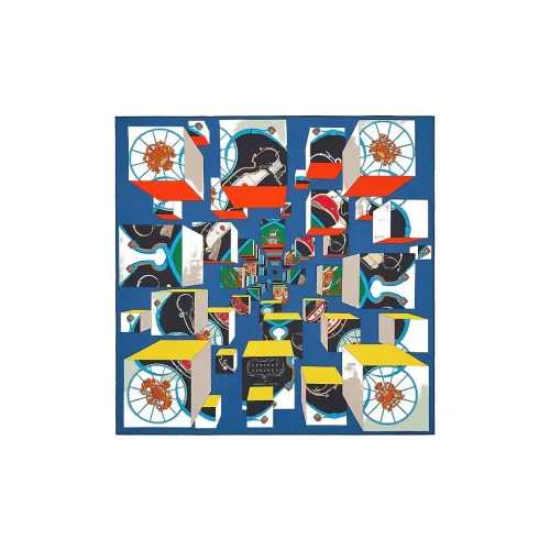 HERMES Silk Scarves Women's Blue