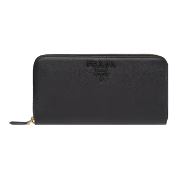 PRADA Saffiano Leather Wallet Large Size Women's Black