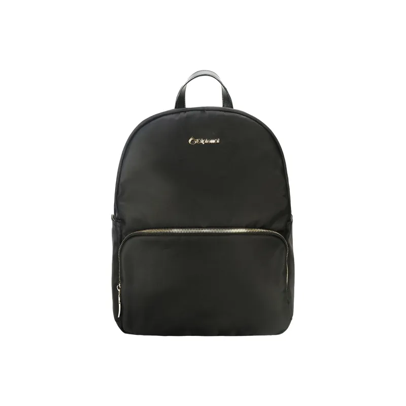 Diplomat Fabric Backpack Medium Size Unisex Black/Blue-0