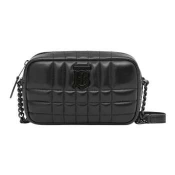 Burberry Lola Bag Lambskin With Patchwork Leather Detail Camera Bags Crossbody Bag Shoulder Bag Women's Black