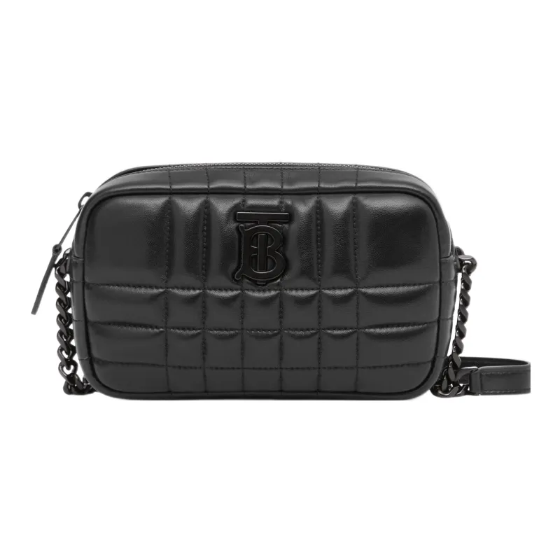 Burberry Lola Bag Lambskin With Patchwork Leather Detail Camera Bags Crossbody Bag Shoulder Bag Women's Black-0