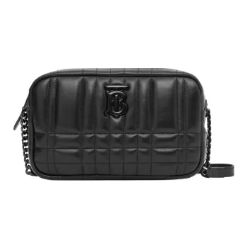 Burberry Lola Bag Lambskin With Leather Detail Camera Bag, Crossbody Bag, Shoulder Bag Women's Black