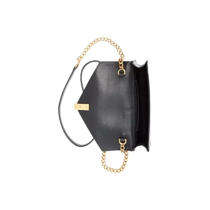 Polo Ralph Lauren Polo ID Leather Chain Wallet Handbag Crossbody Bag Shoulder Bag Women's Black-3