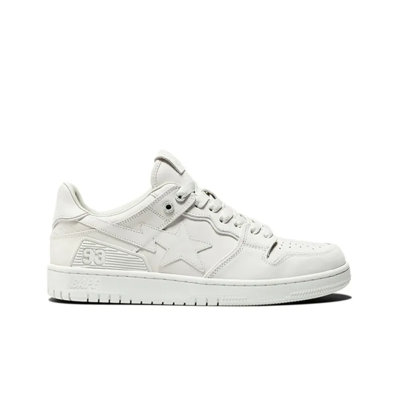 A BATHING APE SK8 URBAN FALL Stylish Skateboarding Shoes Men's White-1