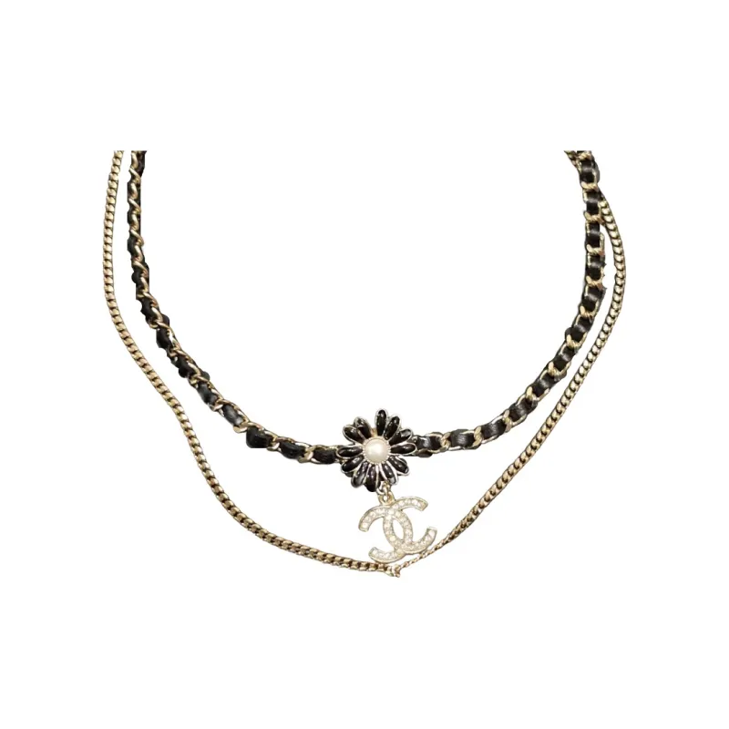 CHANEL Necklaces Women's Silver/Black-0