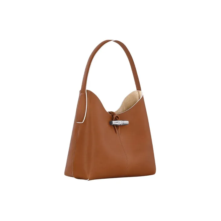 LONGCHAMP Roseau Calfskin Handbag Shoulder Bag Women's Brown-1
