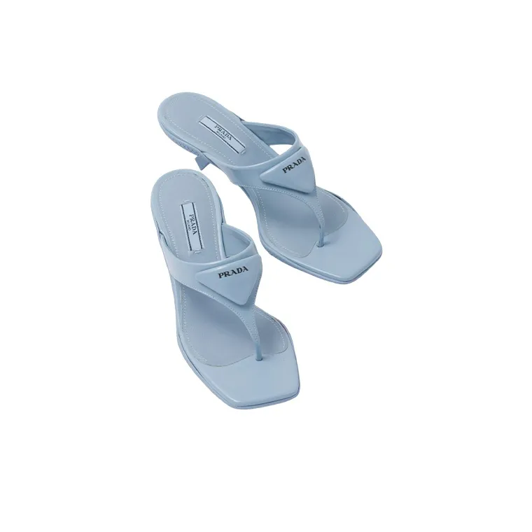 PRADA Abrasion Resistant Flip Flops Women's Light Blue-3