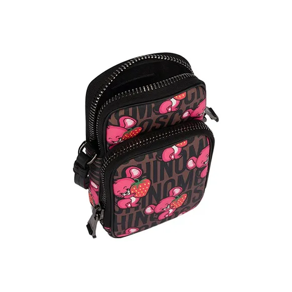MOSCHINO Polyurethane One Shoulder Crossbody Cell Phone Pouch Men's Multicolor-2