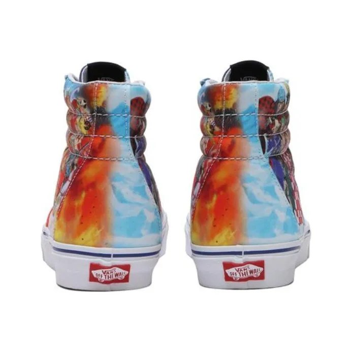 One Piece x Vans SK8 'Punk Hazard' Anti-Slip Wear-Resistant High-Top Skateboard Shoes Unisex Blue Orange-4