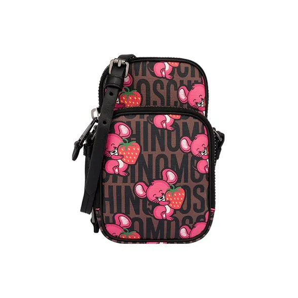 MOSCHINO Polyurethane One Shoulder Crossbody Cell Phone Pouch Men's Multicolor-0