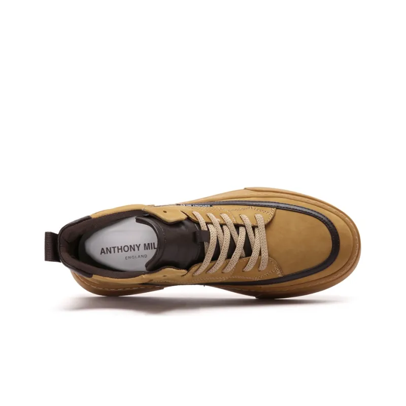 Anthony Miles Skateboard Shoes Men Mid Top Brown-2