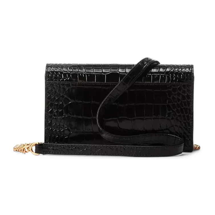 Polo Ralph Lauren Polo ID Leather Chain Wallet Handbag Crossbody Bag Shoulder Bag Women's Black-2