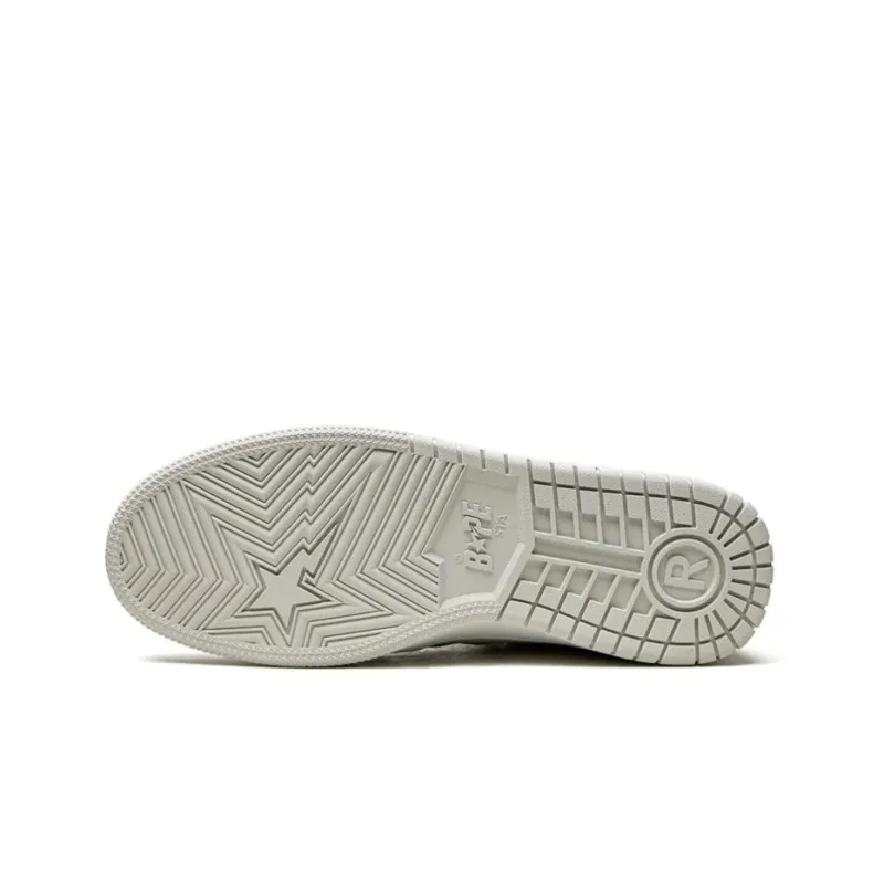 A BATHING APE SK8 URBAN FALL Stylish Skateboarding Shoes Men's White-3