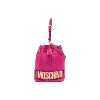 MOSCHINO Calfskin Bucket Bags Shoulder Bag Crossbody Bag Mini Women's Rose Red