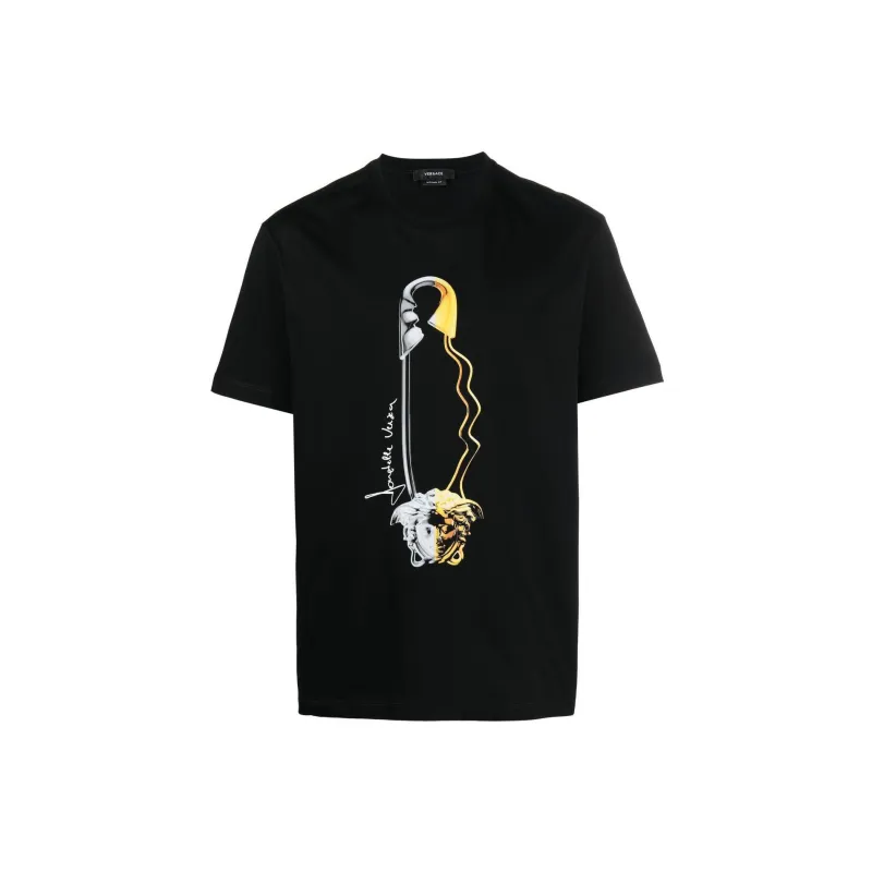VERSACE Safety Pin Graphic T Shirt-0