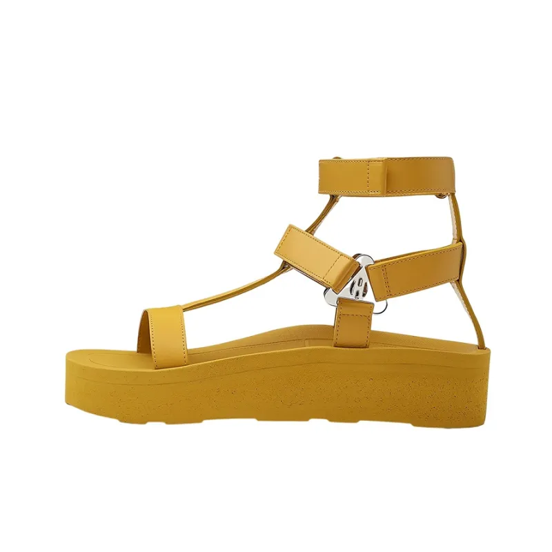HERMES Enid Roman Sandals Women's Yellow-0