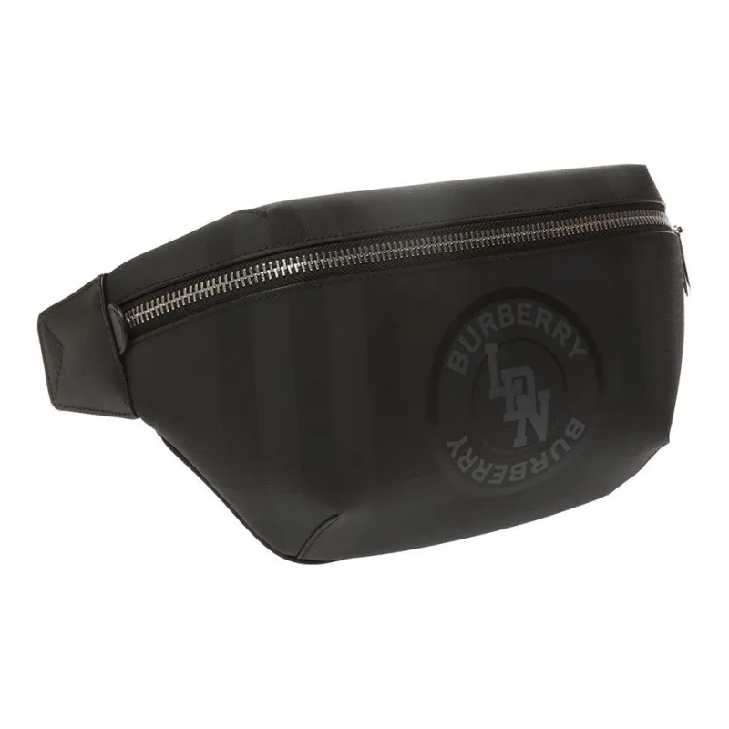 Burberry Leather Shoulder Bag Crossbody Bag Sling Bag Fanny Pack Men's Black-1