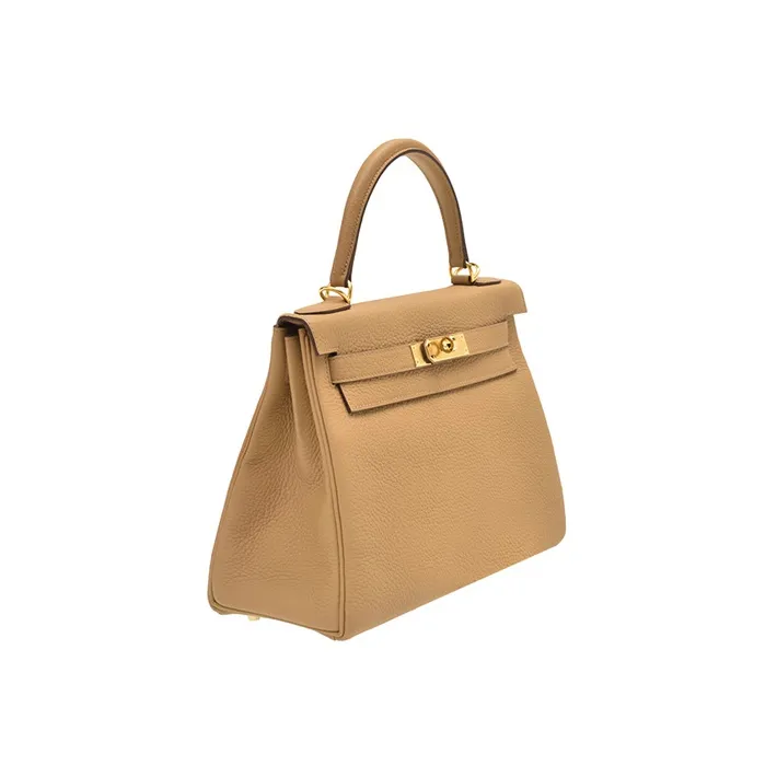 HERMES Kelly Togo Calfskin And Cow Leather Combo Kelly Bag Handbags Women's 4B Biscuit Cookie-1
