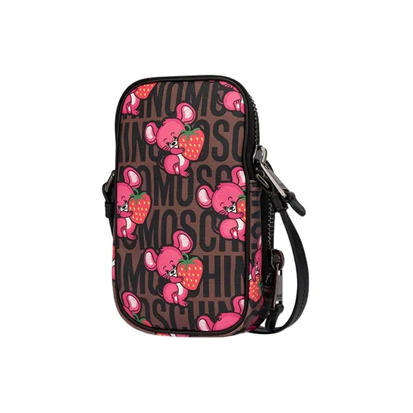 MOSCHINO Polyurethane One Shoulder Crossbody Cell Phone Pouch Men's Multicolor-1