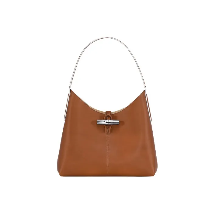 LONGCHAMP Roseau Calfskin Handbag Shoulder Bag Women's Brown-0