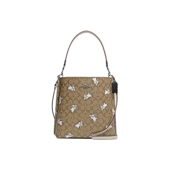COACH Baymax Rabbit, Collaboration Mollie PVC Bucket Bag, Shoulder Bag, Crossbody Bag Large Size Women's Taupe