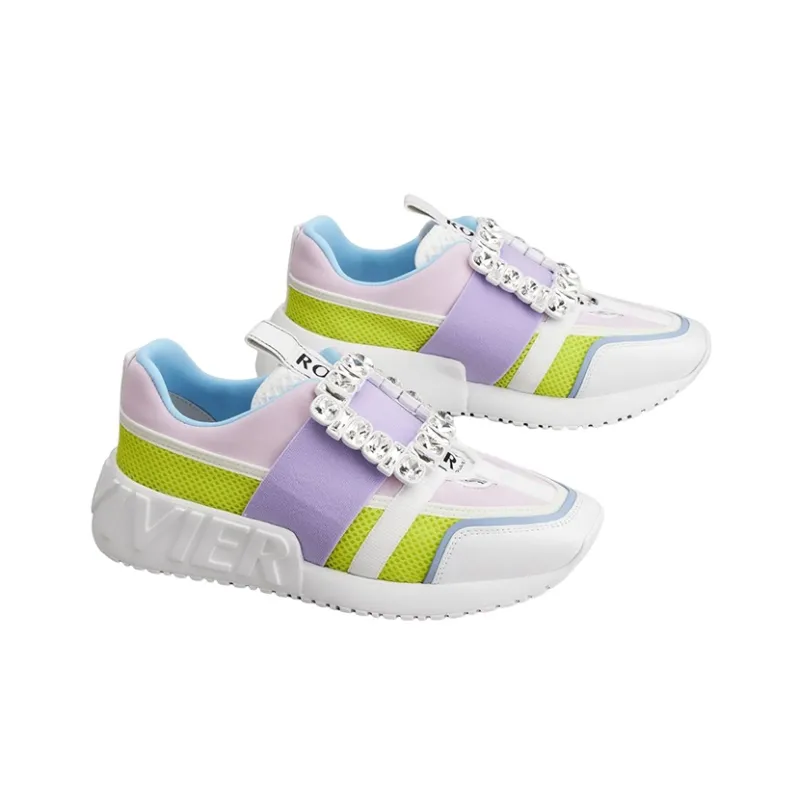 Roger Vivier Low Top Sports Casual Shoes Women's White Purple-1