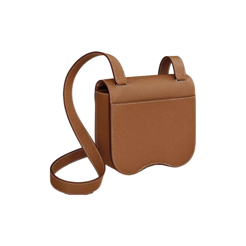 HERMES Della Cavalleria Epsom Calfskin Shoulder Bag, Crossbody Bag Mini Women's 37 Gold-3