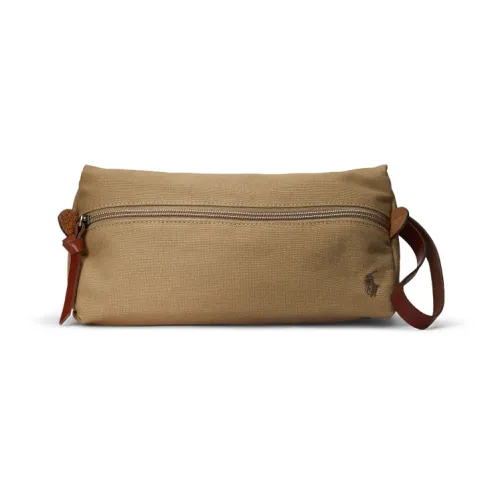 Polo Ralph Lauren Canvas With Cotton Canvas Bag Storage Bag Men's Tea Brown With Light Brown Accents