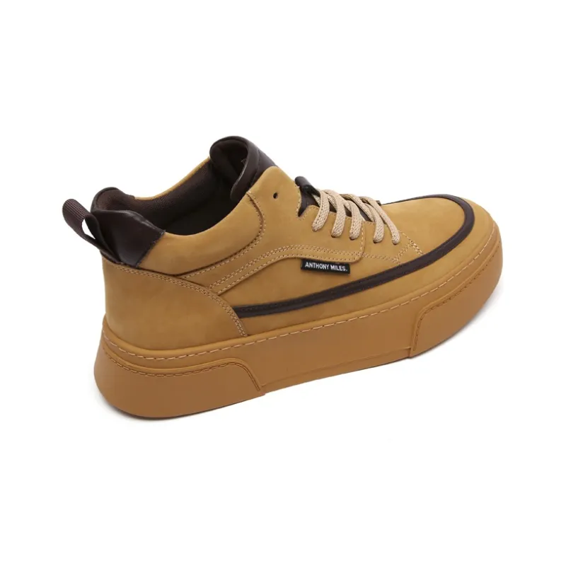 Anthony Miles Skateboard Shoes Men Mid Top Brown-3
