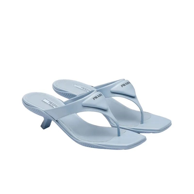 PRADA Abrasion Resistant Flip Flops Women's Light Blue-2