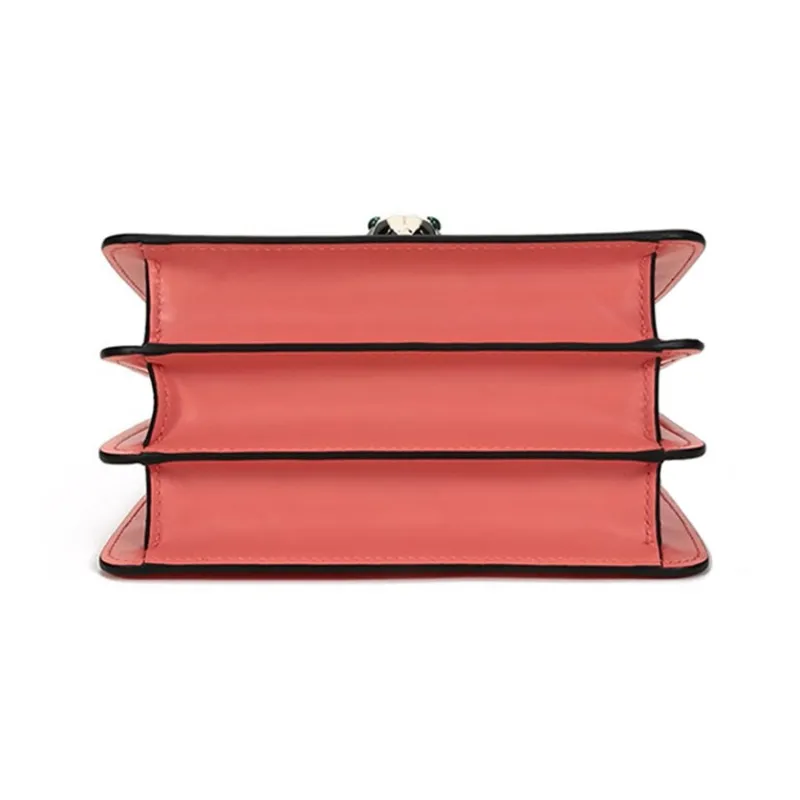 BVLGARI Serpenti Forever Cow Leather Crossbody One Shoulder Handbag Trumpets Women's Coral-5