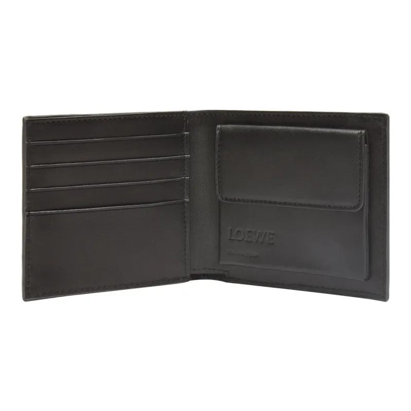 LOEWE Puzzle Smooth Cow Leather Wallet Men's Asphalt Gray-3