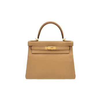 HERMES Kelly Togo Calfskin And Cow Leather Combo Kelly Bag Handbags Women's 4B Biscuit Cookie