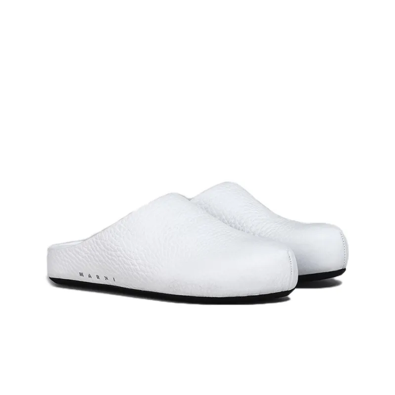 MARNI Slip Resistant Closed Toe Slippers Women's White-2