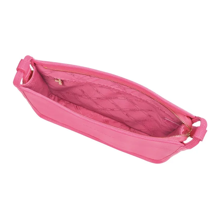 LONGCHAMP Le Foulonné Cow Leather Shoulder Bag Crossbody Bag Large Size Women's Pink-3