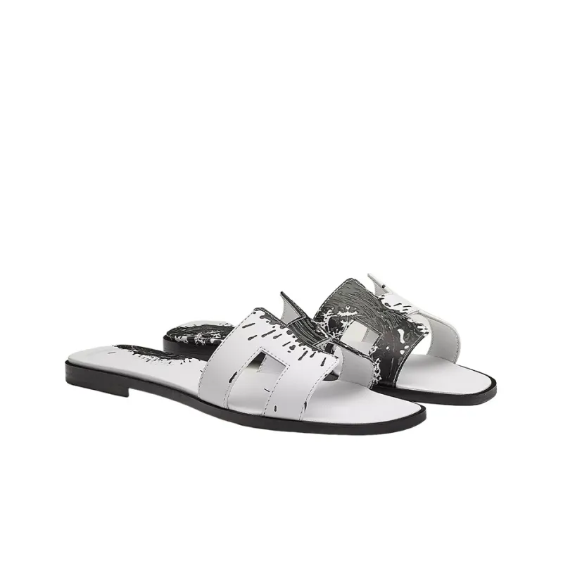HERMES Oran Odor Resistant Slide Slippers Women's White-3