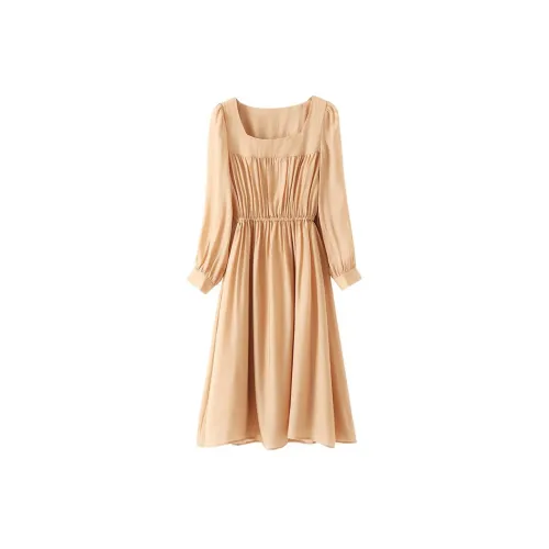 FOREVER 21 Long-Sleeved Dresses Women's Champagne