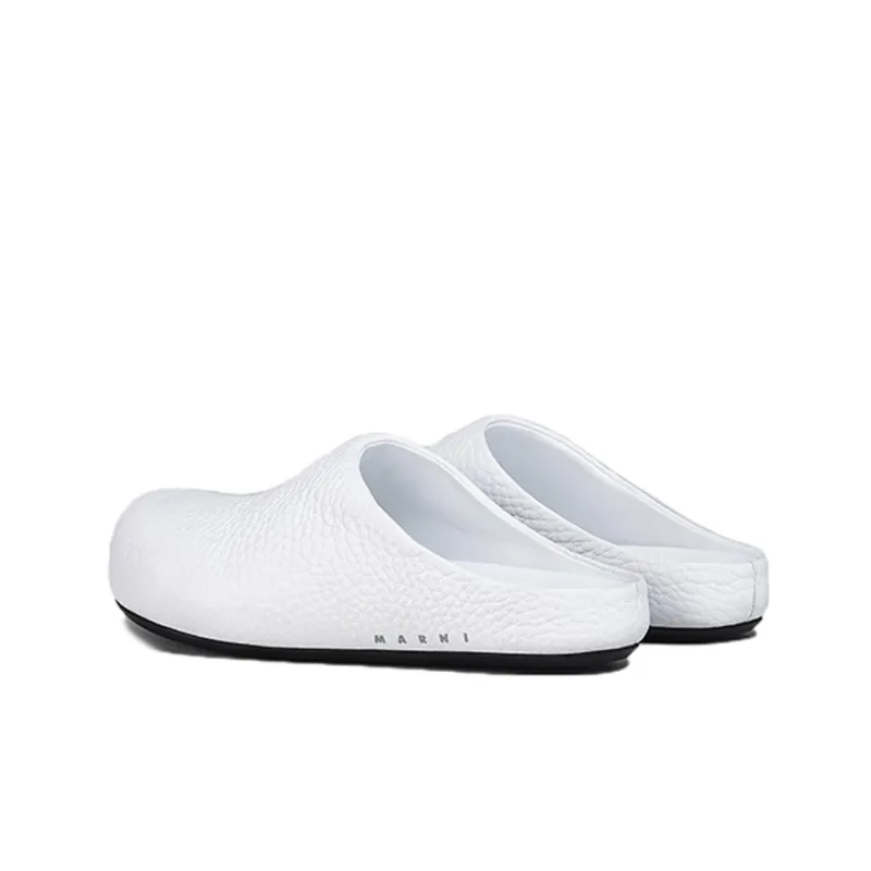 MARNI Slip Resistant Closed Toe Slippers Women's White-3