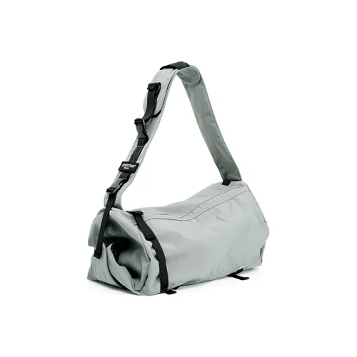 MYEDITION Nylon Fabric Messenger Bag Gym Bag Handbag Shoulder Bag Crossbody Bag Unisex Black