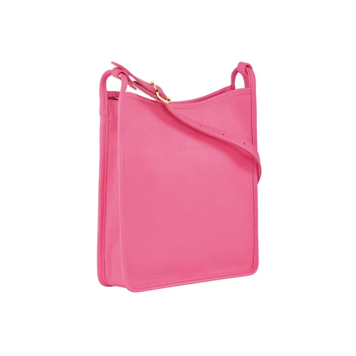 LONGCHAMP Le Foulonné Cow Leather Shoulder Bag Crossbody Bag Large Size Women's Pink-1