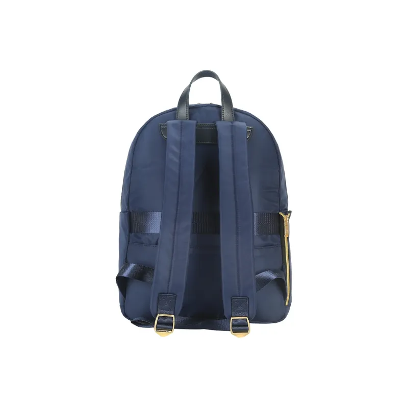 Diplomat Fabric Backpack Medium Size Unisex Black/Blue-5